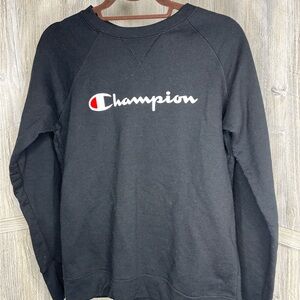 Champion Logo Black Pullover
